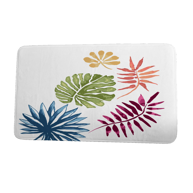 Tropical Multicolor Cotton Bath Mat 17" x 24"