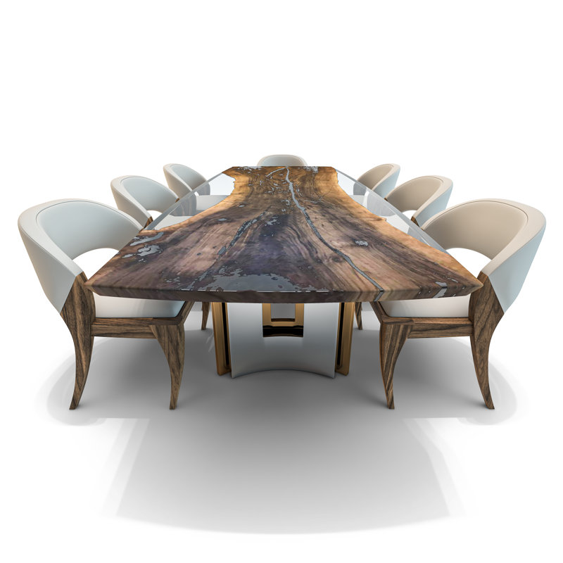 Meliades Walnut Wood Dining Table, 120" L x 48" W