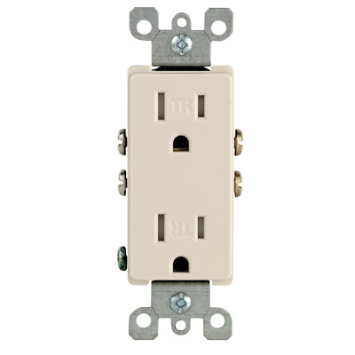 Leviton Decora 15 Amp 125 Volt Duplex Light Almond Outlet 5-15R 10 Pack