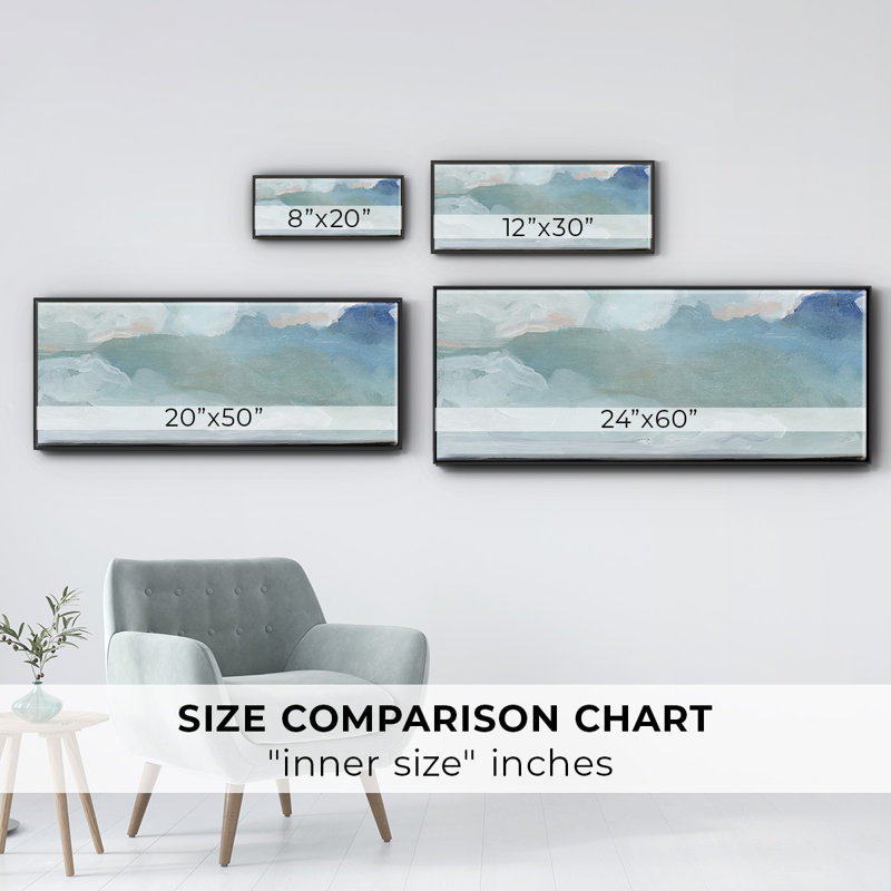 Cerulean Clouds I- Framed Canvas, 20" H x 50" W