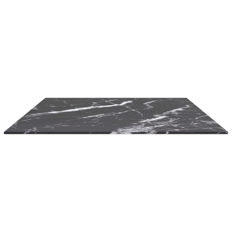 vidaXL Table Top Side Coffee Table Replacement Board Tabletop Tempered Glass, Black, 100cm W x 62cm L x 0.8cm D
