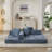 Chenille Convertible Sofa Bed: Foldable Mattress Couch, Floor Lounge, Armrest Support-299494756