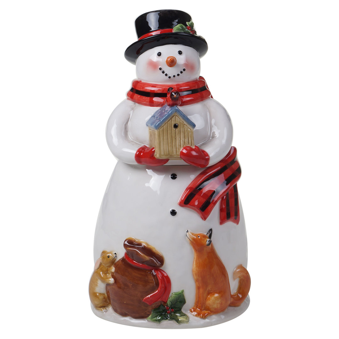 Certified International Magic Of Christmas  Snowman Cookie Jar Santa Certified International