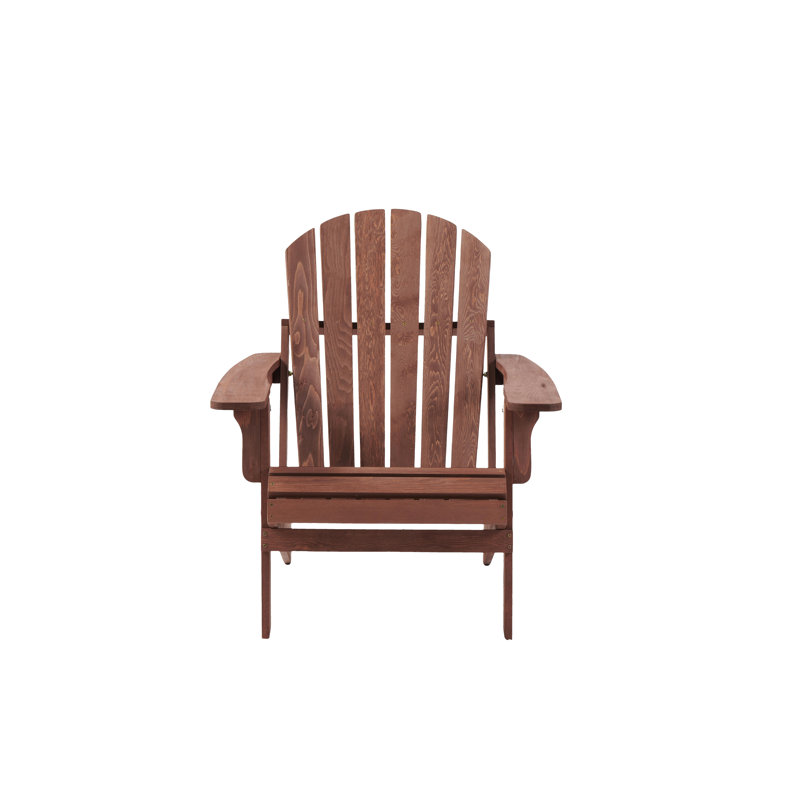 Chaise Adirondack pliante en bois surdimensionnée avec dossier et siège pré-assemblés, chaise de patio en bois pour patio