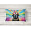 Black Labrador Hippie Dawg Fabric Decorative Pillow
