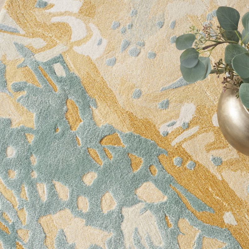 Viscose Abstract Indoor Rug, Rectangle 3'9" x 5'9"