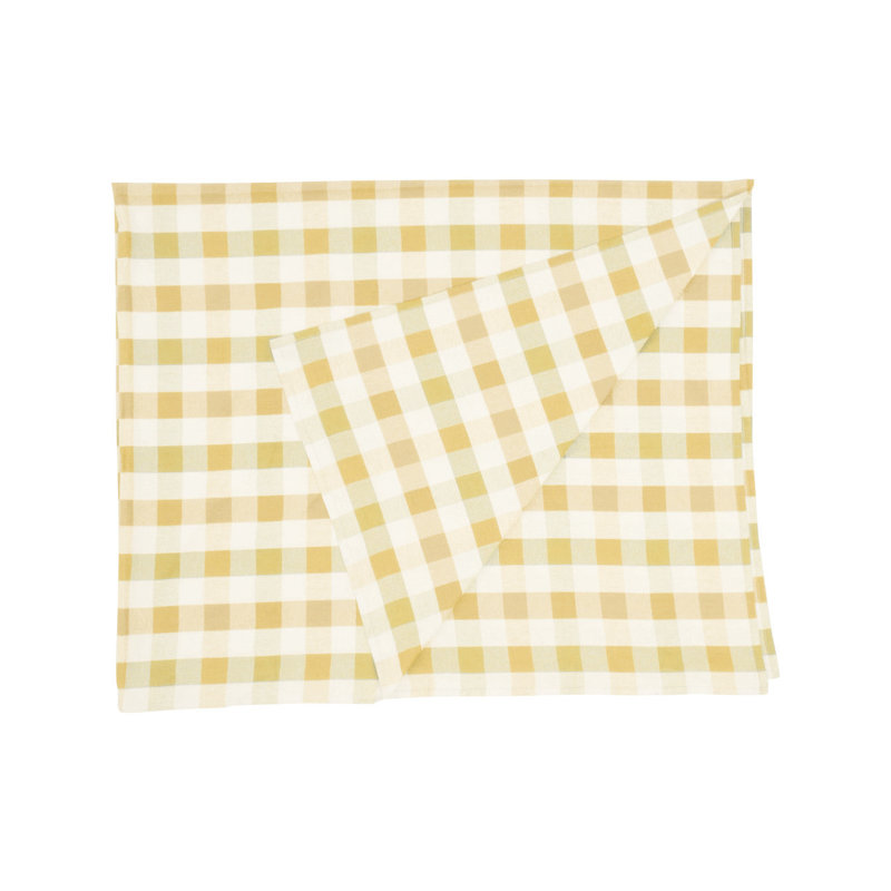 --- Rectangular Tartan Tablecloth, Yellow