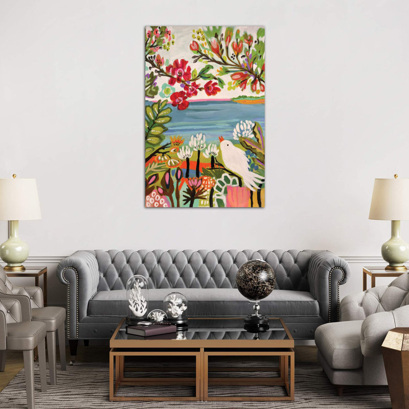 Birds In The Garden II by Karen Fields - Wrapped Canvas Print, 66.04 cm H x 45.72 cm W x 3.175 cm D