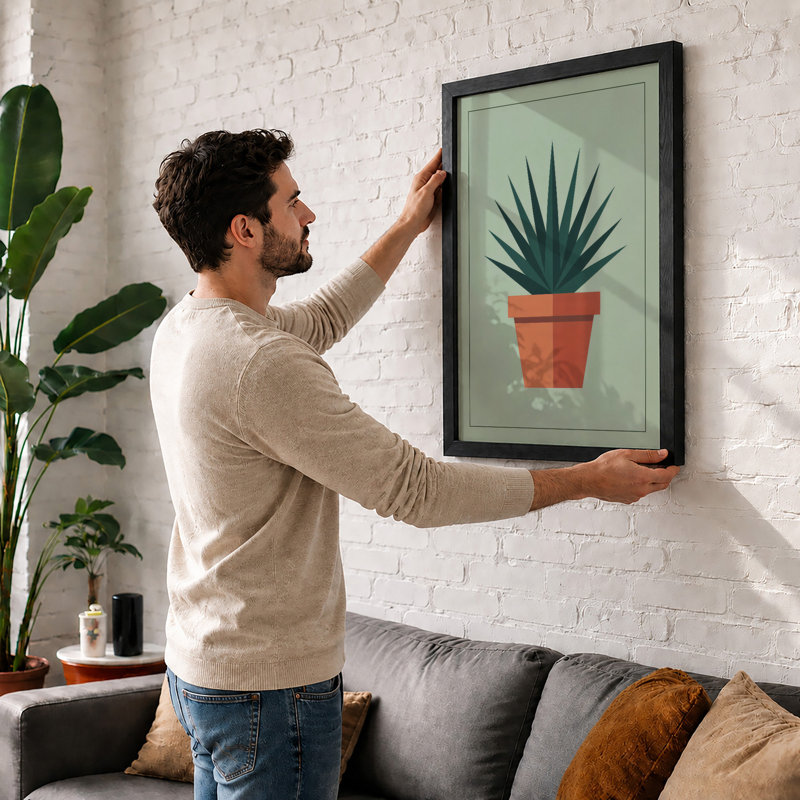 Potted Agave Botanical - Print, Unframed, A2 - 59.4 x 42.0 cm