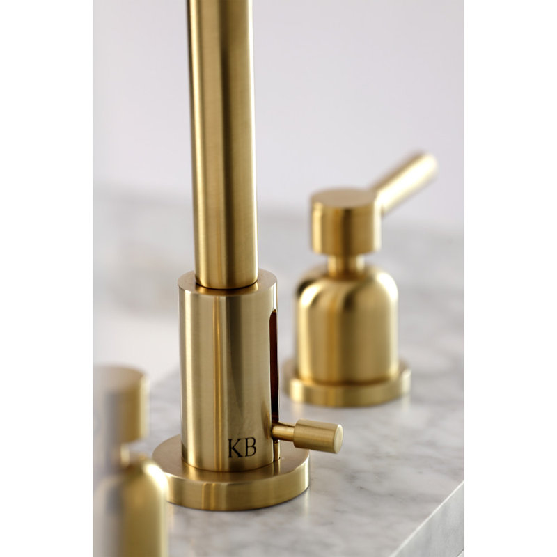 Robinet de salle de bain espacé avec ensemble de drain, Laiton brossé