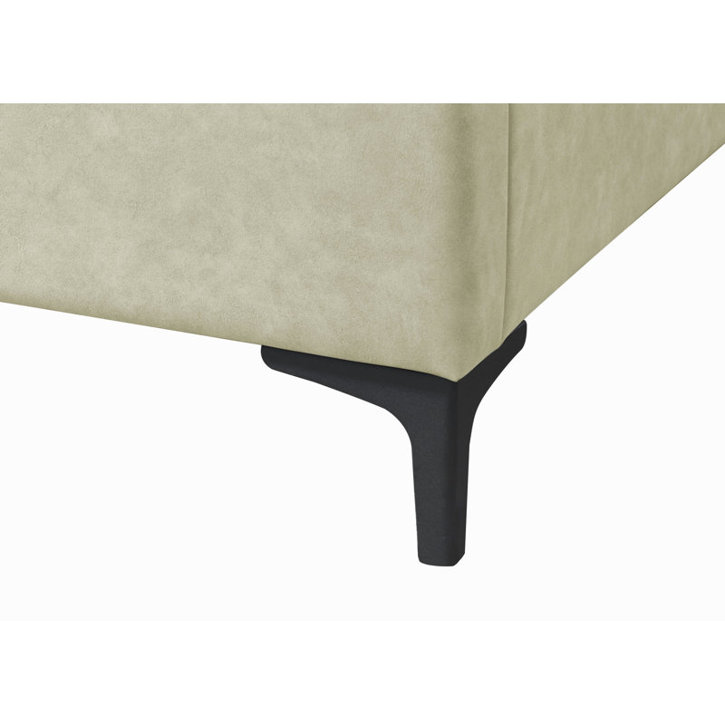 Upholstered Tan King Bed
