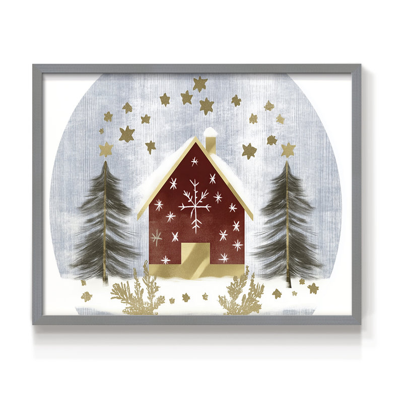 Chirstmas Art-CXLI -Framed Print - Restickable, H 22 po x l 28 po, Gris