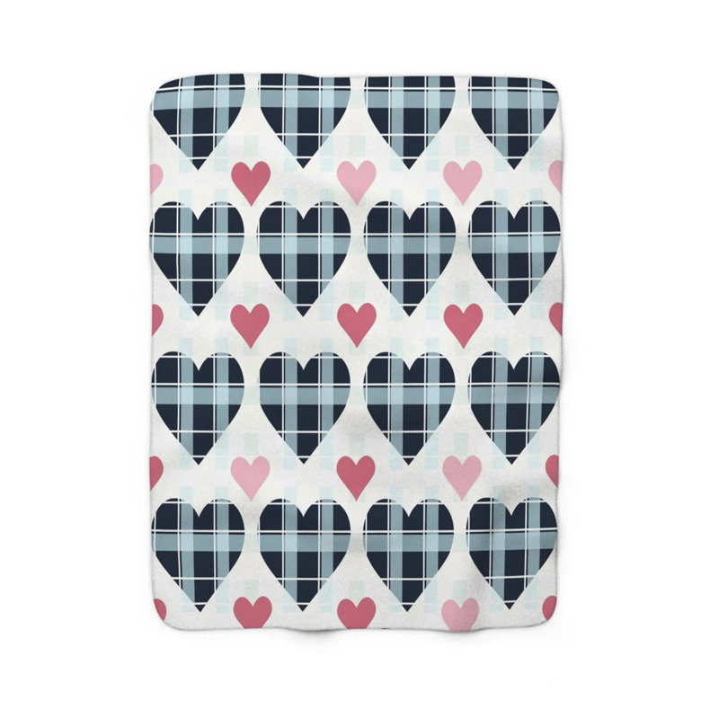 Love Plaid Delight - couverture en sherpa de qualité supérieure 1 pièce, Lit simple