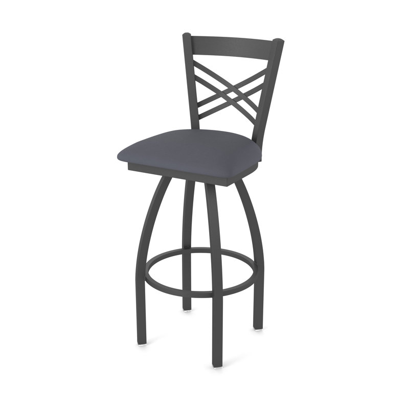 820 Catalina Swivel Stool, Pewter, Vinyl-Canter Storm, Bar Stool (30" Seat Height)