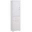 Grande armoire de rangement pour salle de bain, armoire de rangement autoportante avec deux tiroirs de tailles différentes et tablettes réglables, panneau de fibres à densité moyenne avec finition peinte-49808564