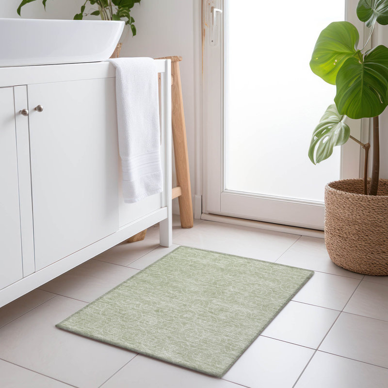 Tapis menthe intérieur / extérieur lavable à la machine Claudian ACN1227, Rectangle 1 pi 8 po x 2 pi 6 po