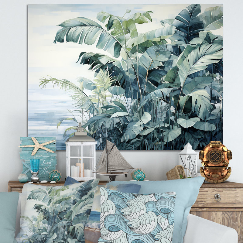 Downe - art mural côtier tropical, Toile tendue, H 16 po x l 32 po x P 1 po