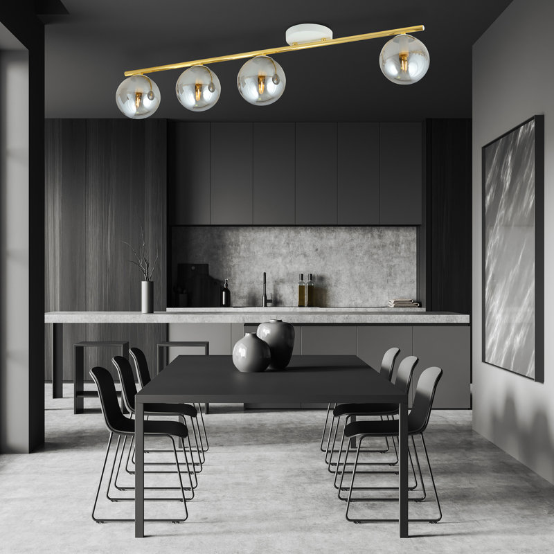 Witwicki 4 - Light Geometric Chandelier, Grey, White