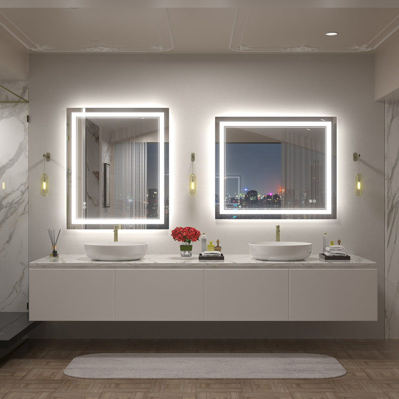 Miroir de salle de bain / de meuble-lavabo à DEL en verre trempé anti-buée certifié UL - Basics by Wayfair ™, 36 po x 30 po