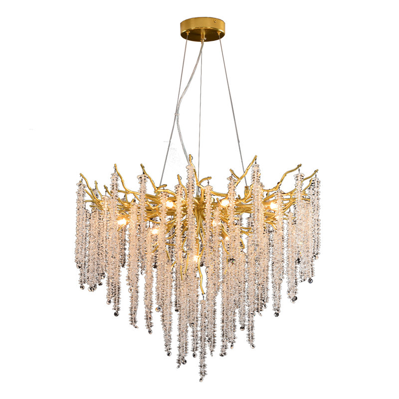 Eckhardt Modern Chandelier Crystal Light, Luxury Crystal Pendant Light, Dimmable Round Crystal Pendant（silver 80cm）, Gold