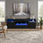 Metro Lane 178 cm W Black Electric TV Stand with 5000 BTU