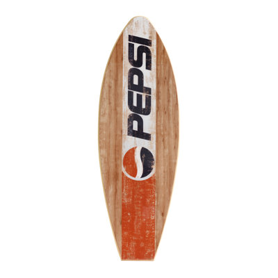 Plaque murale de planche de surf officielle sous licence de Pepsi, décoration murale de plage côtière rétro, panneau de planche de surf en bois aggloméré, 10 po x 30 po