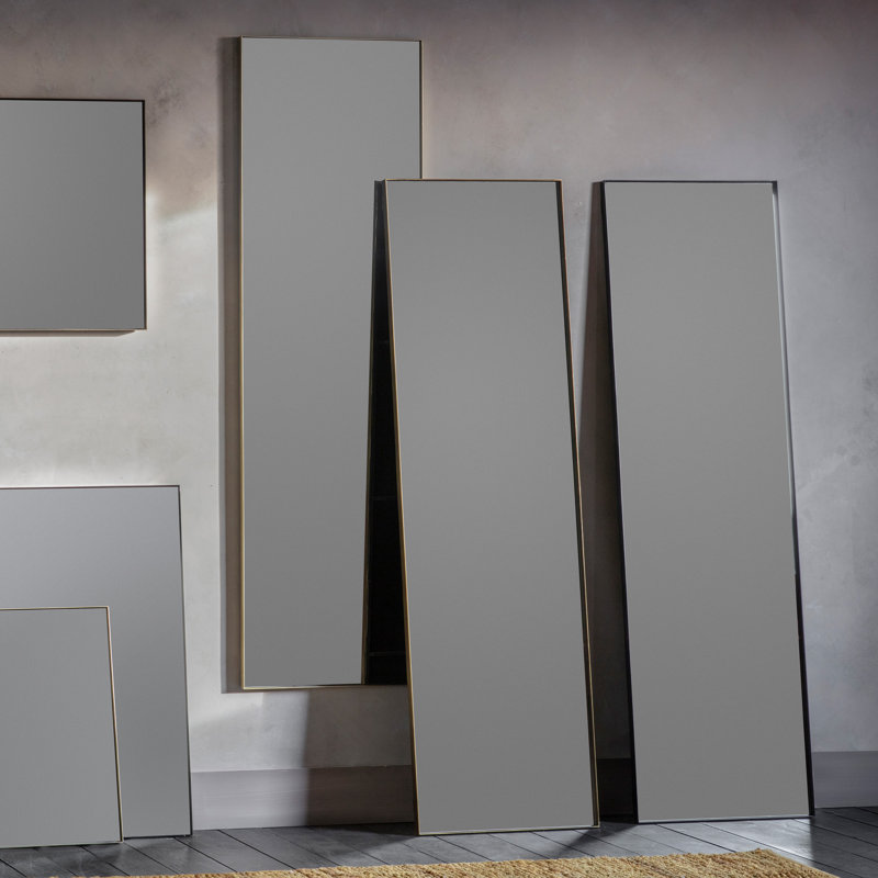 Frine Metal Flat Wall Mirror, Bronze