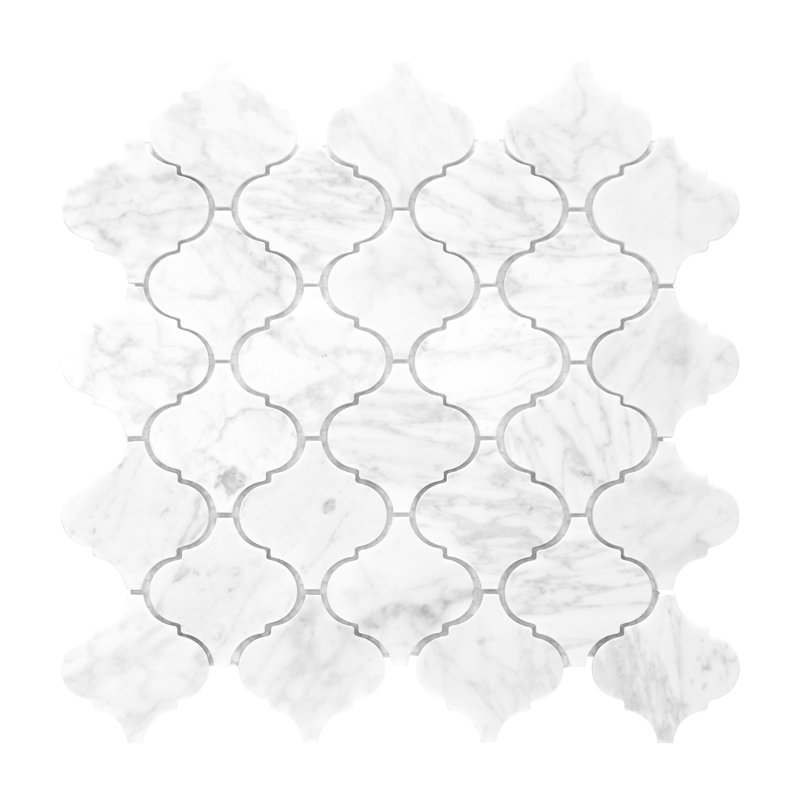 Carreau de mosaïque en marbre blanc Carrare
