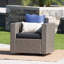 Élégante chaise pivotante d'extérieur - noir / gris, rembourrage d'eau, siège confortable noir gris, coussin de siège solide, agréable