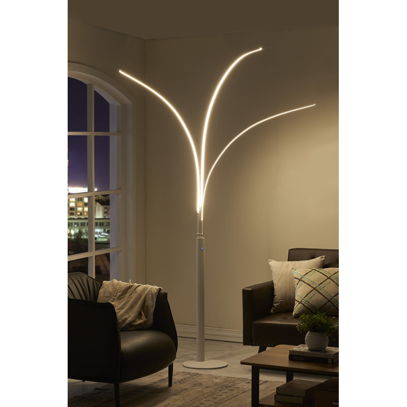 92'' LED Arched Floor Lamp, White