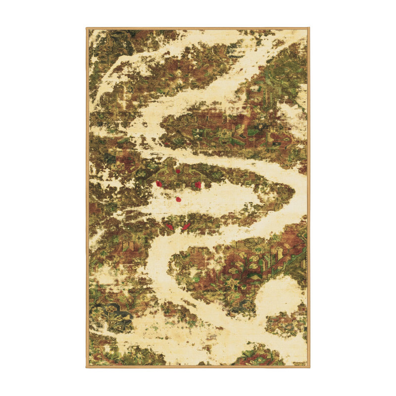 Washable Abstract Indoor Rug, Rectangle 4' x 6'