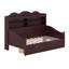 Lit de jour simple avec tiroirs de rangement, structure de lit simple en bois robuste avec étagère de tête de lit de rangement, style rétro-2123115617