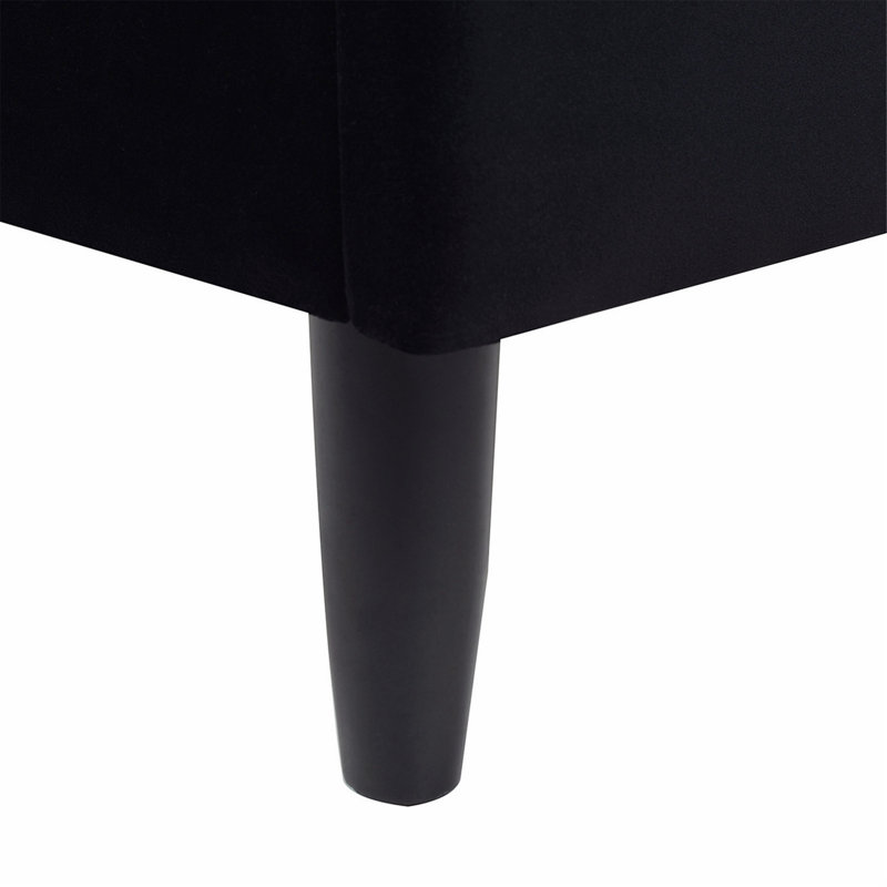 Helaina Upholstered Wingback Bed, Queen, Anthracite Velvet