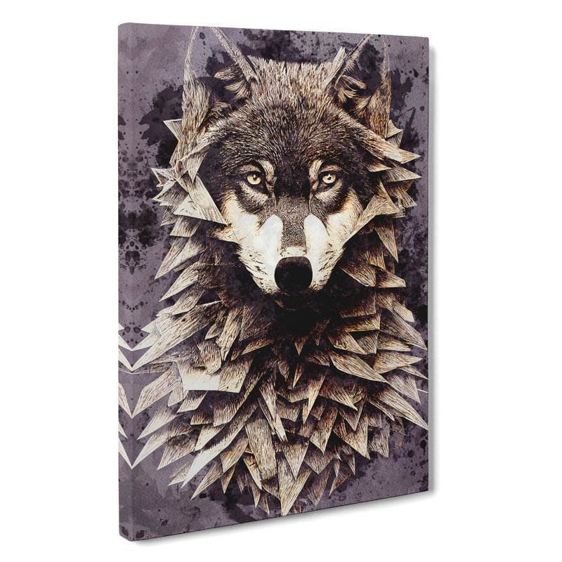 Spiked Wolf No.2 - Wrapped Canvas Print, 60cm H x 40cm W x 3cm D