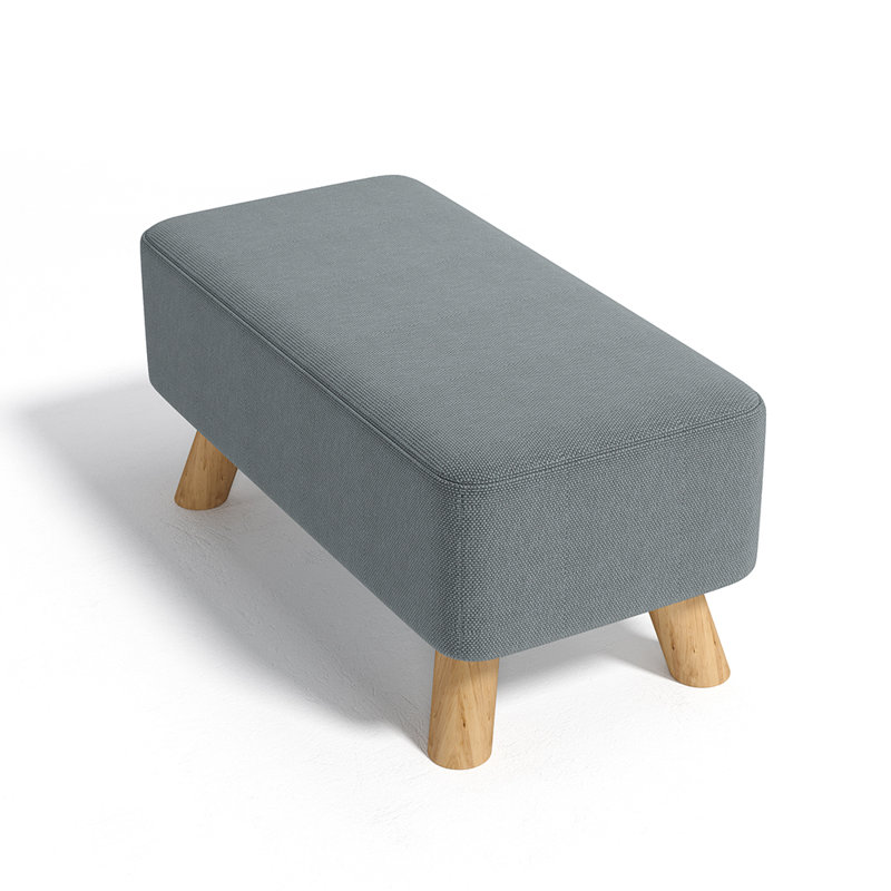 Arturo 57cm Wide Rectangle Solid Colour Footstool Ottoman, Grey