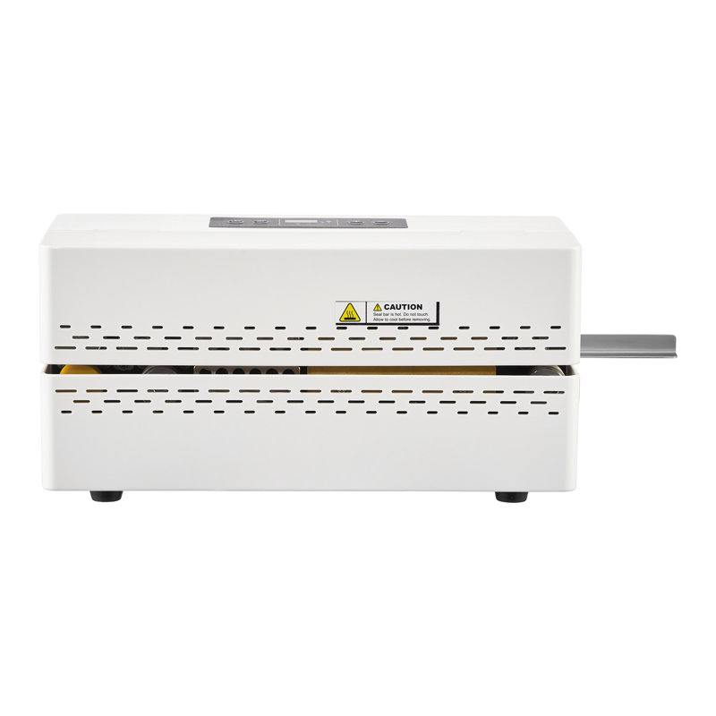 Scelleuse automatique à bande continue avec contrôle numérique de la température, machine de thermosoudage 400W pour sacs en plastique et en aluminium, blanc