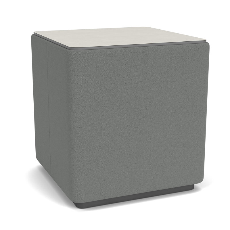 Table de salon avec plateau en stratifié Darsey, 20", Sergé blanc, Gris anthracite; astéroide à portes ouvertes