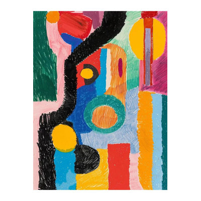 Multicolor Painted Look Woven Base Modern Decorative Machine Washable Rug