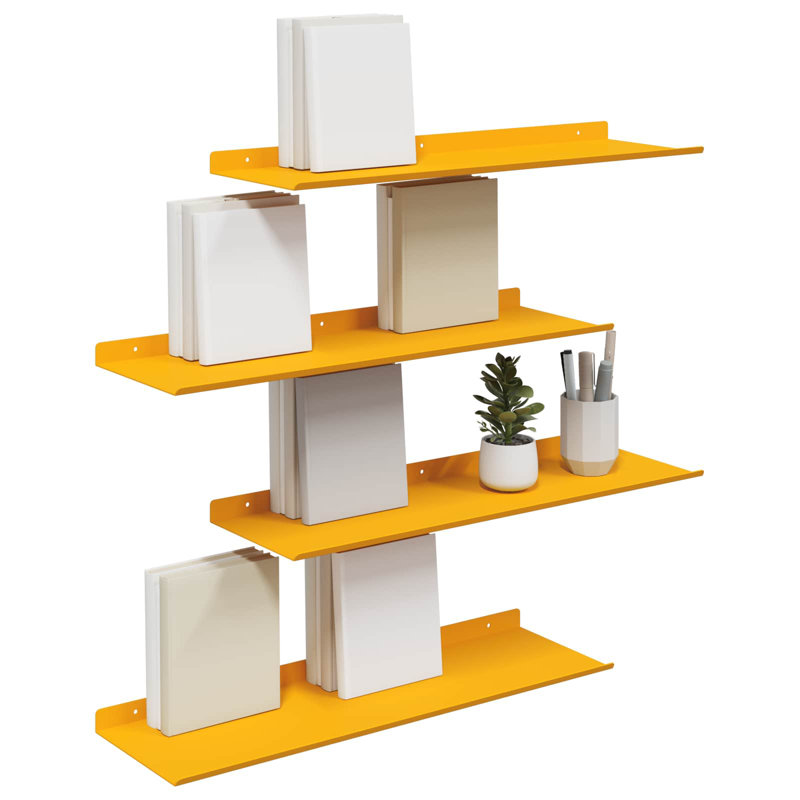 Steel Floating Shelf, Mustard Yellow