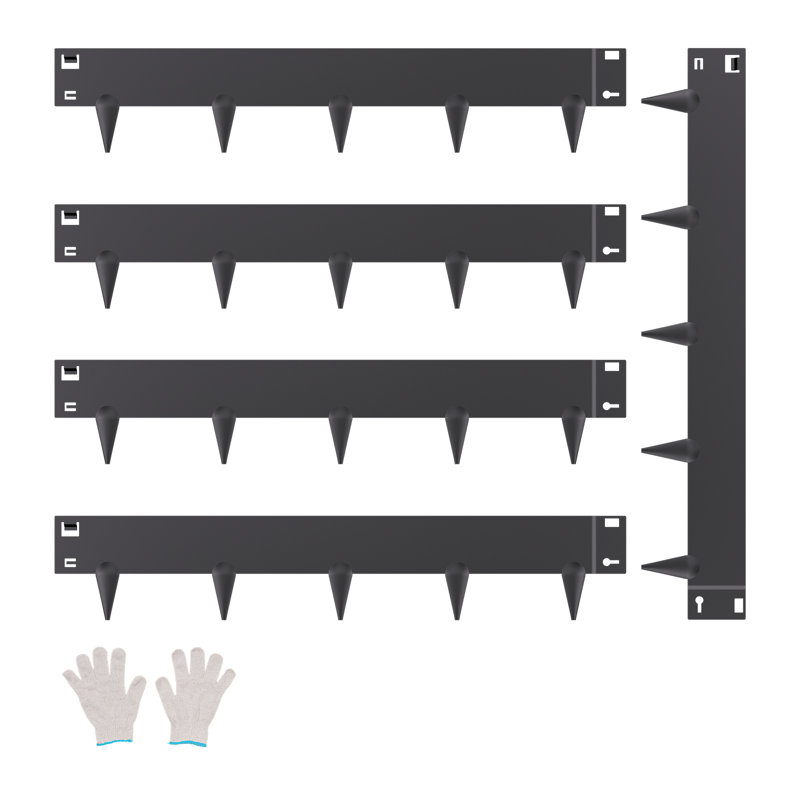 Bordure de bordure en acier résistante à la rouille, Noir, L 3,25 pi x H 0,59 pi