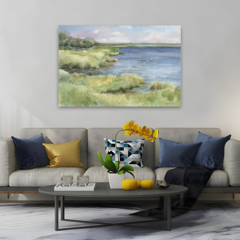 Cape Cod III bleu côtier blanc plage brun, H 60 po x l 40 po