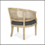 Chaise d'appoint en bois d'hévéa gris anthracite