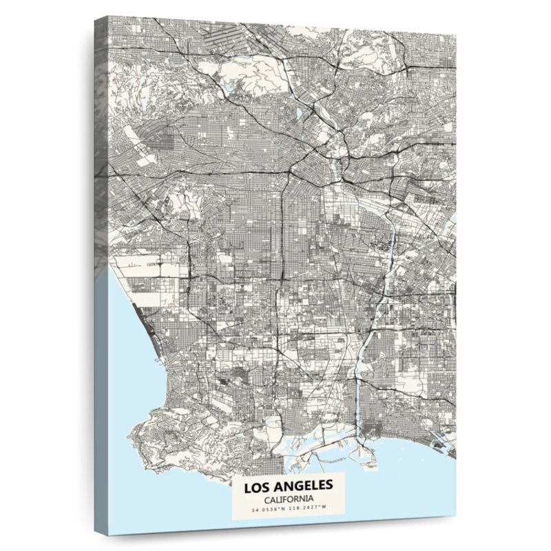 Carte des rues Aliaz Los Angeles, H 24 po x l 16 po