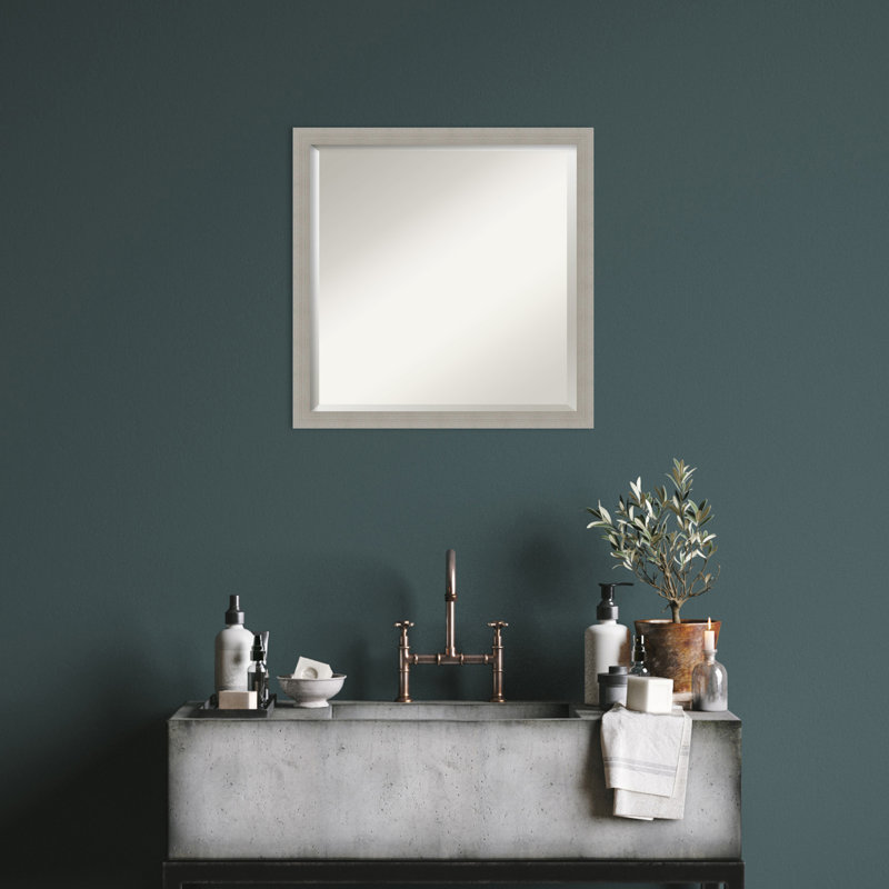 Miroir mural en bois Jobany, gris, 22 po x 22 po, Carré