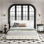 Queen Size Bed Frame,Tufted Headboard With Extra-Large Ultra-Soft Cloud Pillow Design,Chenille Platform Bed With Metal And Wooden Slats Double Support,Solid And Stable,Noise-Free,Beige/White