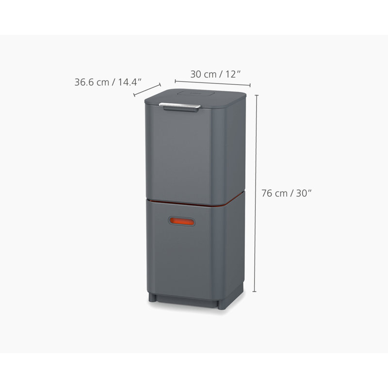 Totem Waste & Recycling Dual Kitchen Trash Can, 10.60 US Gallons, Graphite