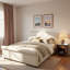 Lit rembourré avec bords roulés épais, pieds ovales à double couche rétro et tête de lit robuste-354090917-354090923