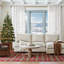 Rideaux de Noël flocons de neige brodés, rideaux blancs-1041865007-1041865005