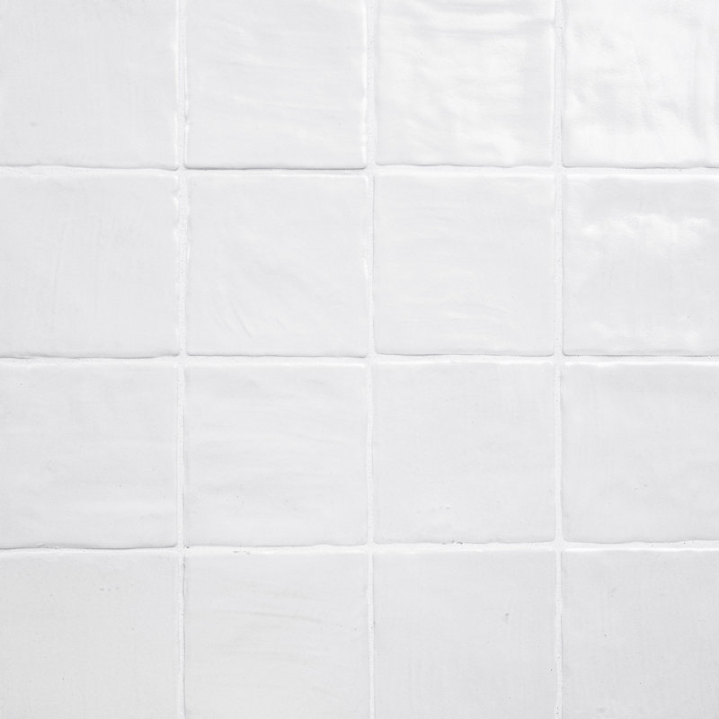 Rava Canvas 4 in. x 4 in. Zellige Look Satin Ceramic Wall Tile, Canvas