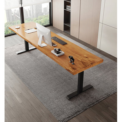 Bureau debout électrique en bois massif